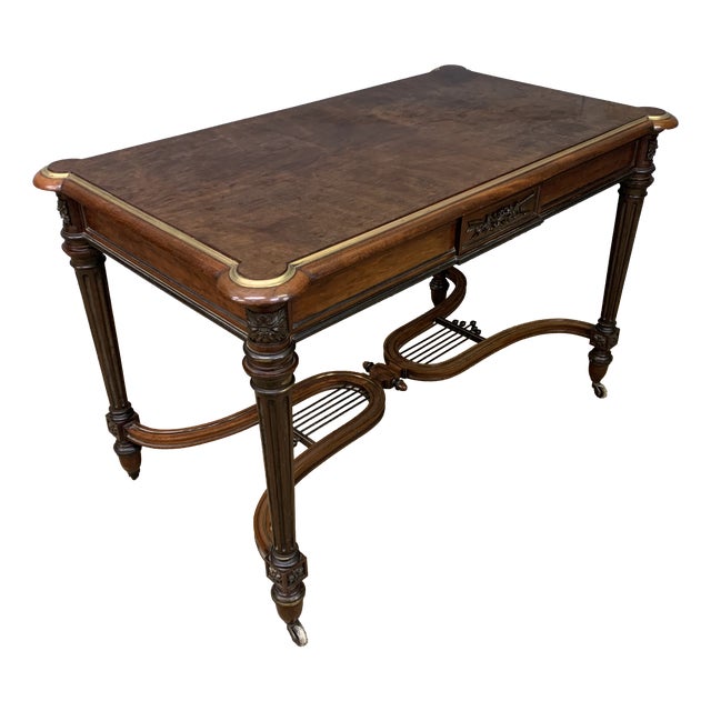 French Mahogany Library Table, 1840 For Sale