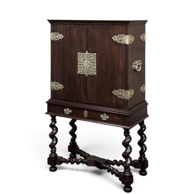 Chinoiserie 19th Century Dutch Collector’s Cabinet With Brass Hardware For Sale - Image 3 of 18