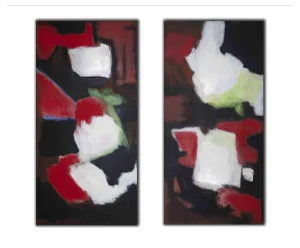 Giorgio Lo Fermo, Abstract Compositions, Original Oil on Canvas Paintings, 2010, Set of 2