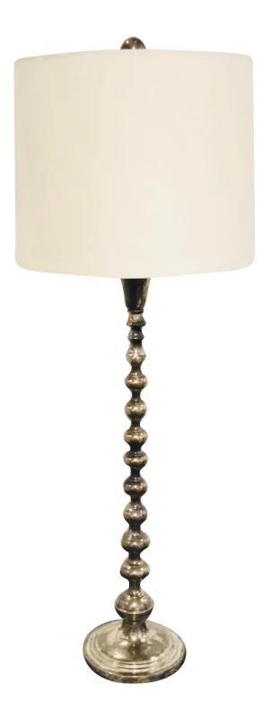 Currey & Co. Modern Aged Silver Finish Burton Table Lamp