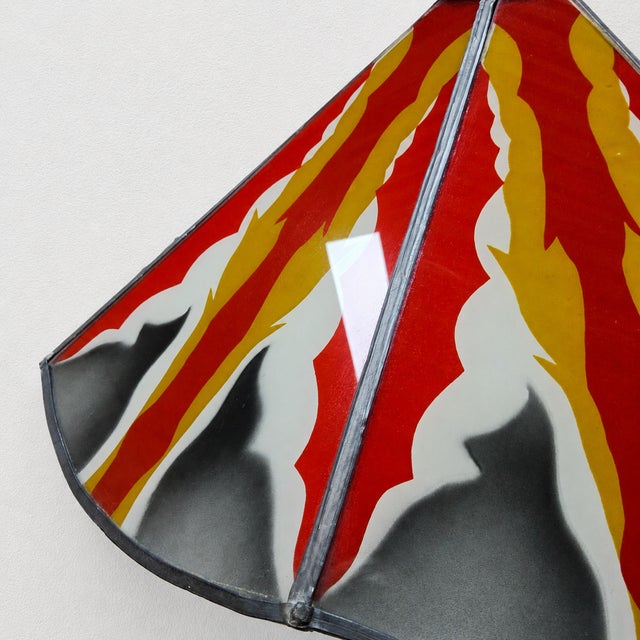 Amsterdam School Stained Glass Floor Light, 1920s For Sale - Image 13 of 18