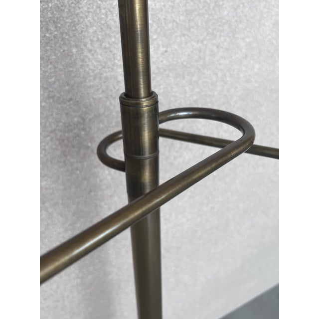 Metal French Art Deco Gentleman’s Floor Standing Brass Suit Hanger or Dumb Valet For Sale - Image 7 of 9