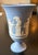 Beautiful Wedgwood blue Jasperware pedestal vase covered with delicate cameo reliefs. Jasperware is a type of pottery...