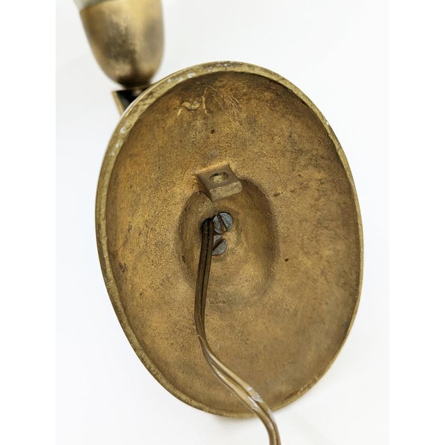 Italian Art Deco Brass Sconces with Murano Glass Shade, 1930s, Set of 2 For Sale - Image 13 of 18