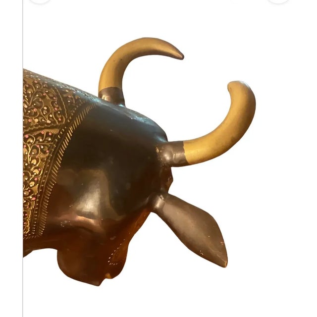 Late 19th Century Brass Bull Sculpture For Sale - Image 4 of 11