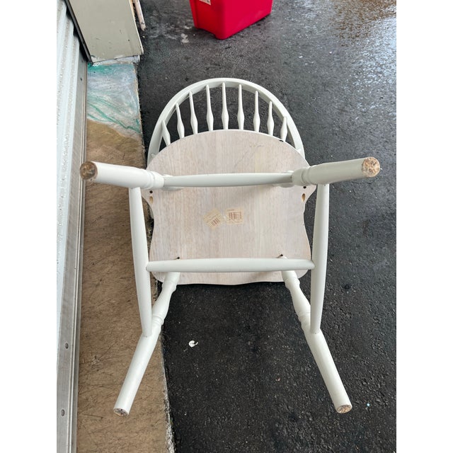 Wood Vintage Spindle Windsor Back Arm Chair For Sale - Image 7 of 8