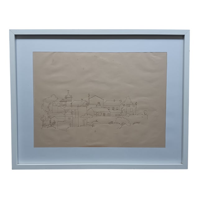 Andreu Alfaro, Urban Landscape of Valencia, 1958, Ink Drawing For Sale