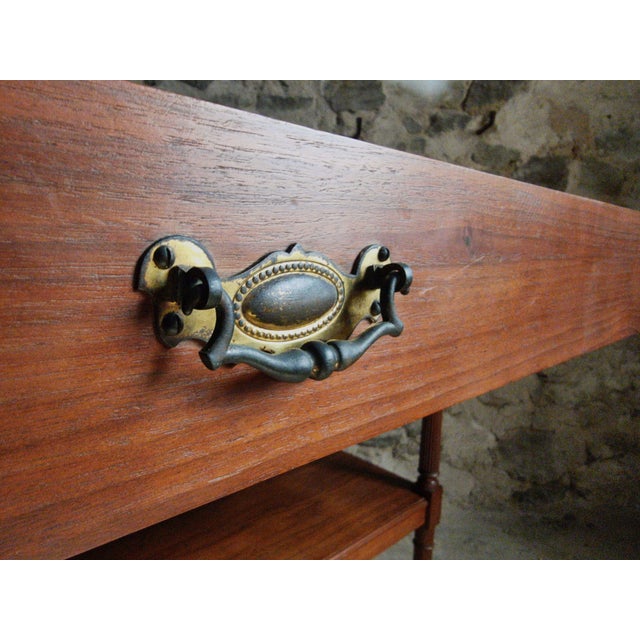 Antique French Mahogany Console Table with Drawer and Shelf, 1900 For Sale - Image 13 of 18