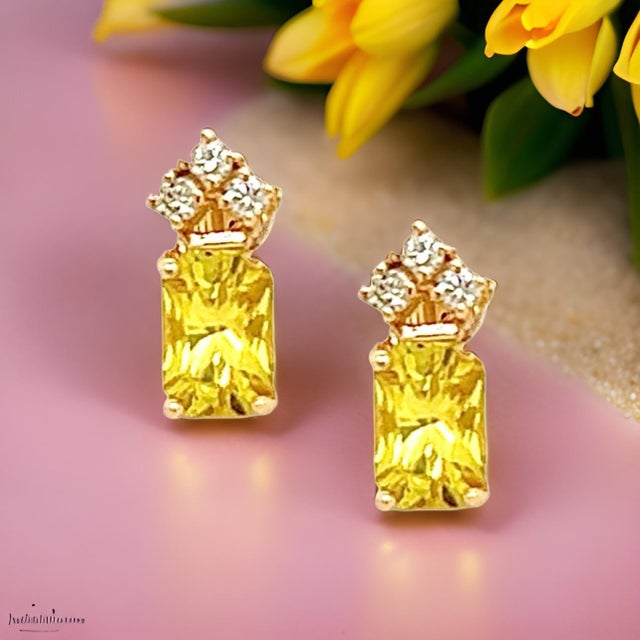 Natural Sapphire Diamond Earrings 14k Gold 1.74 TCW Certified For Sale - Image 11 of 18