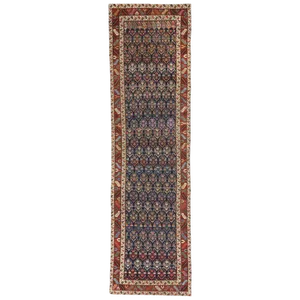 Persian Shirvan Boteh Tribal Hallway Runner - 3′3″ × 12′1″