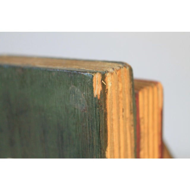 Vintage Carved Wood Faux Book Bookends For Sale - Image 9 of 10