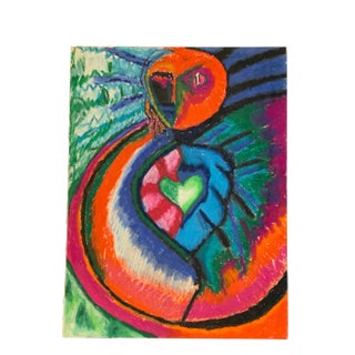 Original Vintage Pop Art Abstract Pastel For Sale