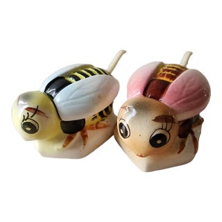 1950s Bumble Bee Honey Pots Hand Painted Condiment Server - 4 pcs For Sale