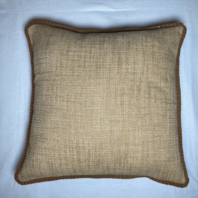 Isfahan Tribal Motif Square Designer Pillow With Down Feather Insert For Sale - Image 4 of 6
