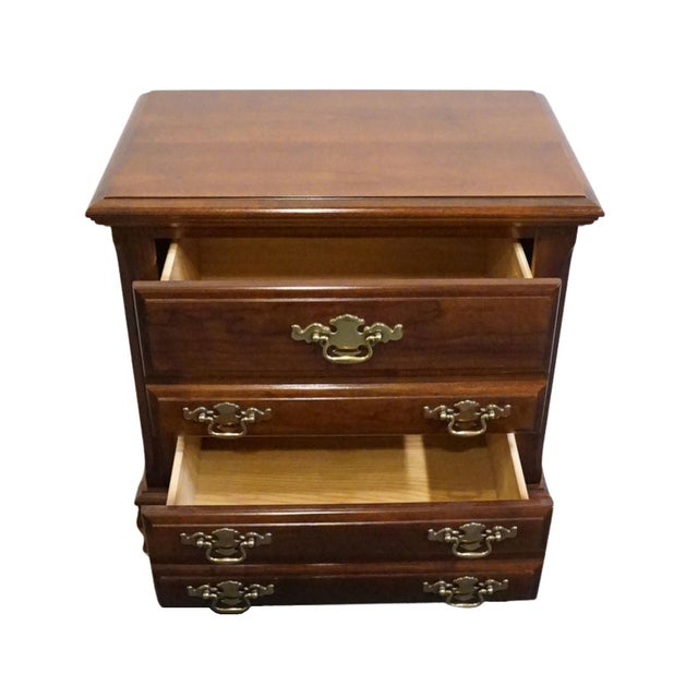 Late 20th Century Bassett Furniture Solid Cherry Traditional Style 26" Two Drawer Nightstand 2107-270 For Sale - Image 5 of 12