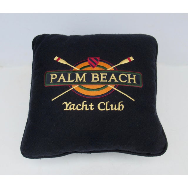 2000 - 2009 Felted Wool & Embroidered "Palm Beach Yacht Club Pillows -Pair For Sale - Image 5 of 6