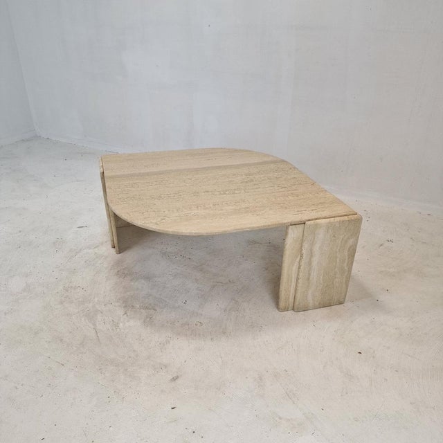 Italian Travertine Coffee Table, 1989 For Sale - Image 6 of 18