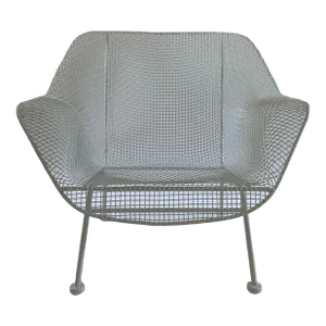 Vintage Wrought Iron Sculptura Lounge Chair by Russell Woodard, Unmarked