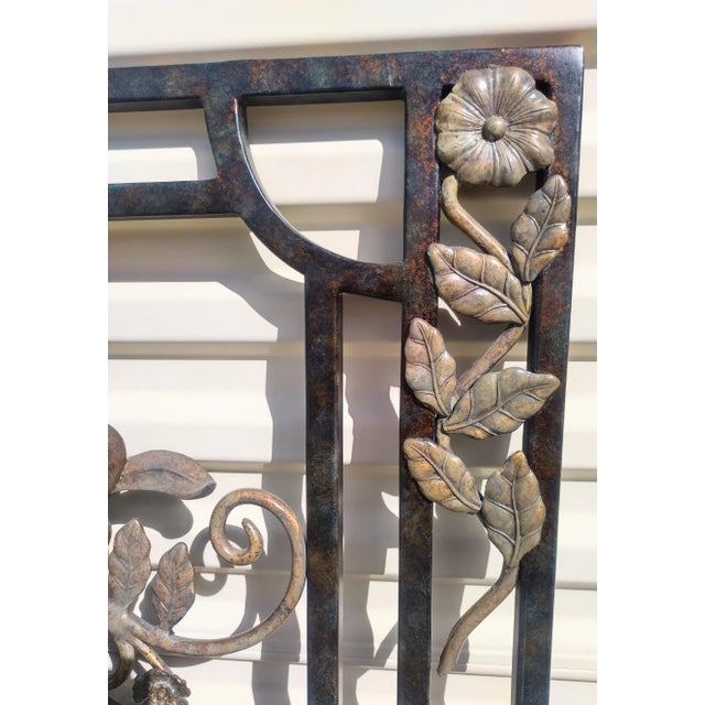 Massive Vintage Regal LaBarge Iron Bow Decorative Wall Mirror For Sale In West Palm - Image 6 of 10