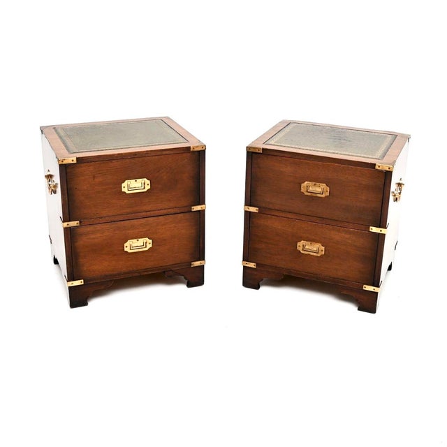 Vintage Military Campaign Bedside Chests, 1950, Set of 2 For Sale - Image 11 of 11