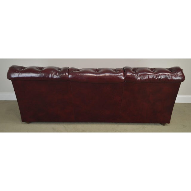 Hancock Moore Oxblood Red Leather Tufted Sofa Chairish