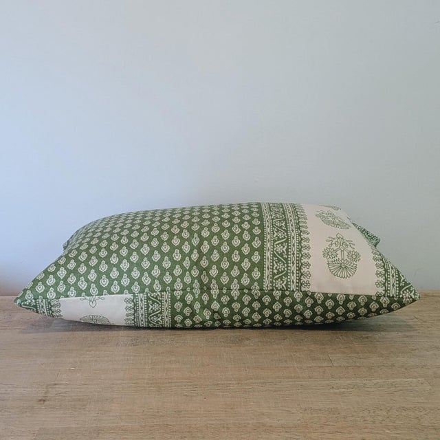Schumacher Hyacinth Leaf Green Outdoor Lumbar, double sided Invisible zipper and professionally serged seams. SINGLE...