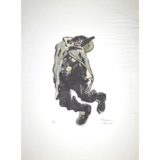 Pietro Morando, Red Rice, Lithograph, 1950s For Sale