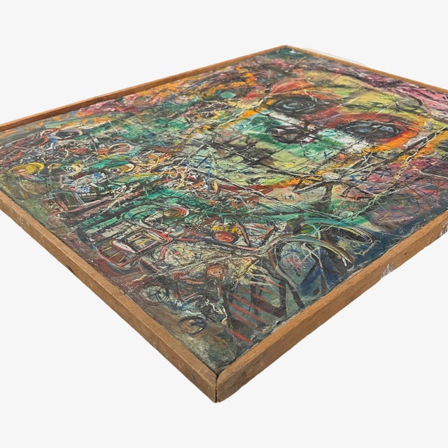 Vintage Neo-Expressionist Abstract Figurative Painting (Oil on Canvas) For Sale In Philadelphia - Image 6 of 7