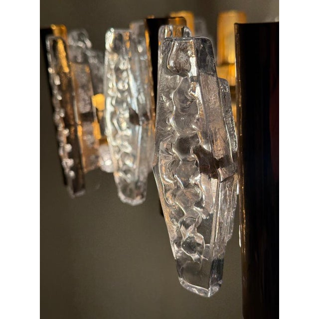 Gilded and Crystal Glass Chandelier from Orrefors, Sweden, 1970s For Sale - Image 10 of 13