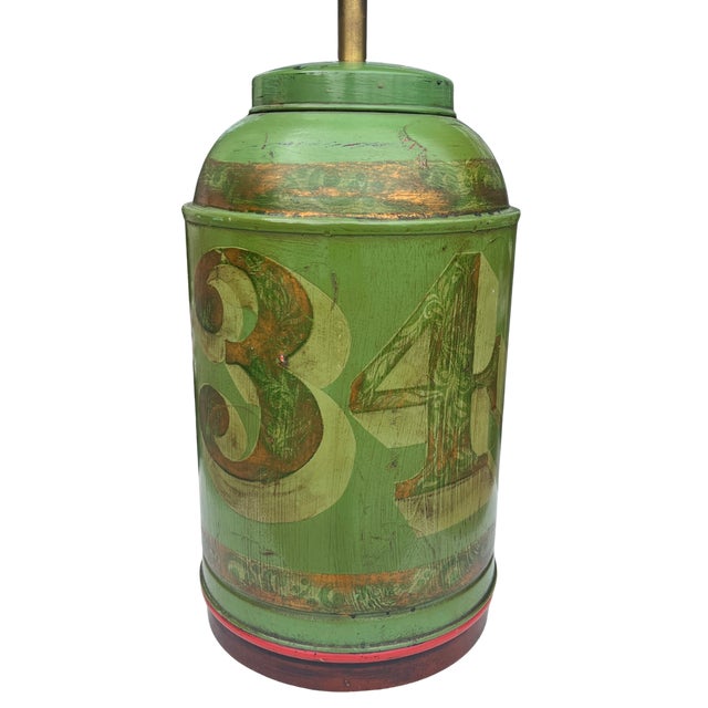 Late 19th Century Tole Tea Canister Table Lamp For Sale - Image 4 of 9
