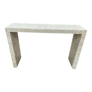 Mother of Pearl Modern Transitional Console Table For Sale