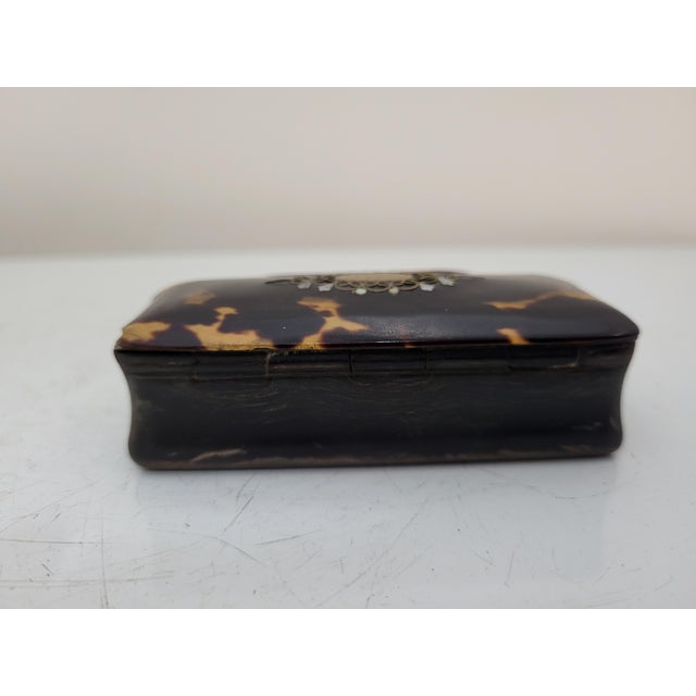 Edwardian Antique Mother of Pearl Inlaid Faux Tortoiseshell Snuff Pill ...