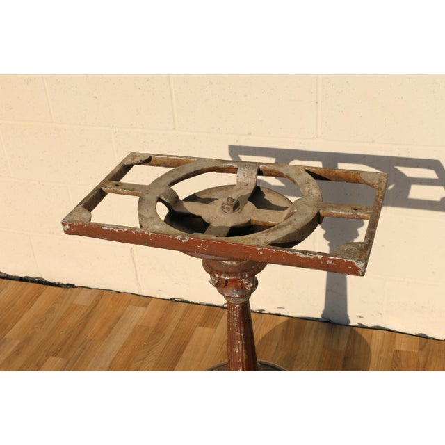 Antique French Bistro Marble Top Pedestal Table With Cast Iron Base, Circa 1900s For Sale - Image 17 of 18