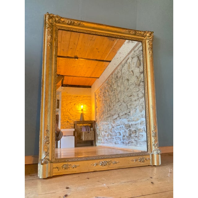 Antique Empire Stucco and Gilt Wood Mirror, 1800s For Sale - Image 9 of 9