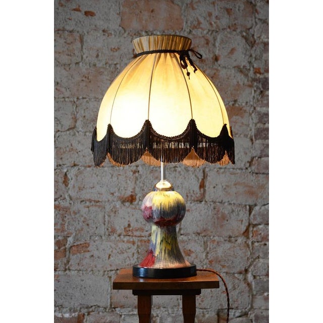 Mid-Century Table Lamp in Chrome, Steel, Ceramic and Textile, Czech, 1960s For Sale - Image 11 of 13
