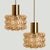 Gold Bubble Glass Pendant Lamp attributed to Helena Tynell, 1969 For Sale - Image 8 of 14