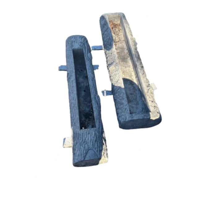 Renaissance Two Faux Bois Log Troughs/Planters For Sale - Image 3 of 10