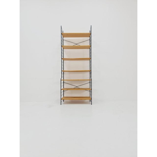 Vintage Freestanding String Bookshelf in Ash from WHB Germany, 1950s For Sale - Image 3 of 11