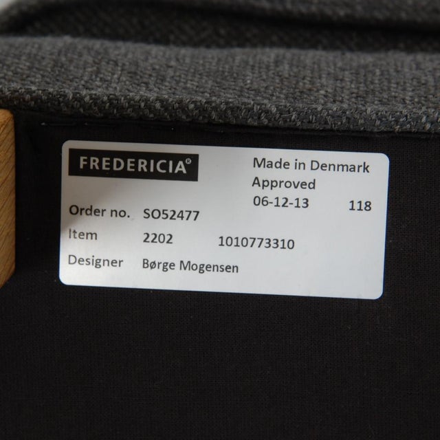 2202 Stool in Gray Fabric by Børge Mogensen For Sale - Image 12 of 13