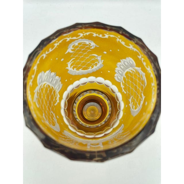 Chalices in Hand-Cut Amber Crystal by Moosbauer Nördlingen, 1950s, Set of 2 For Sale - Image 15 of 18