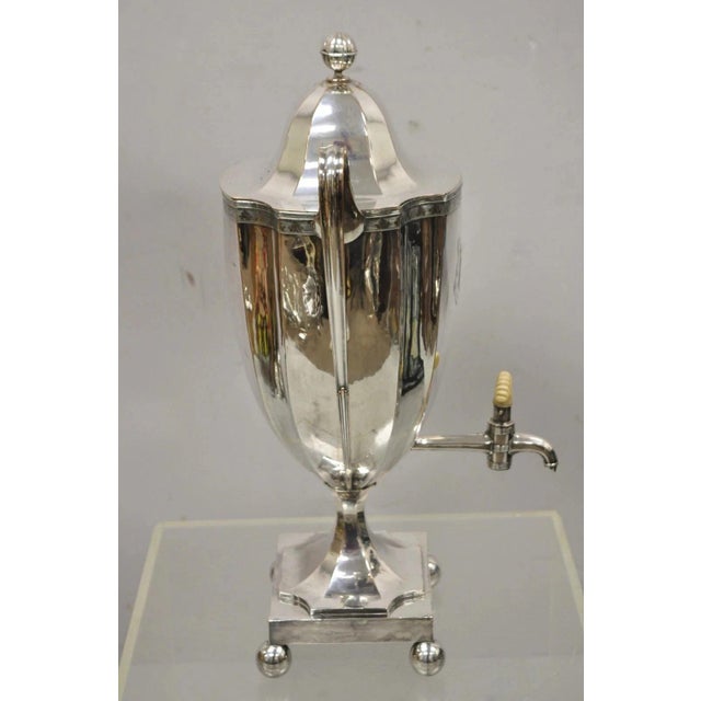 Early 20th Century Antique English Regency Silver Plated Trophy Cup Urn Coffee Beverage Samovar For Sale - Image 5 of 10