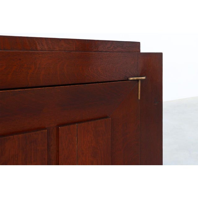 Art Deco Carved Geometric Sideboard in Oak by Charles Dudouyt, 1940 For Sale - Image 12 of 18