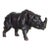 Vintage Mid 20th Century Leather Rhino Sculpture Figure For Sale