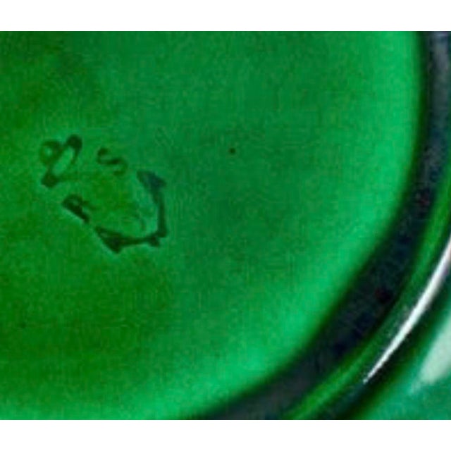 Late 19th Century French Majolica Glazed Green Leaf Plate For Sale - Image 5 of 5