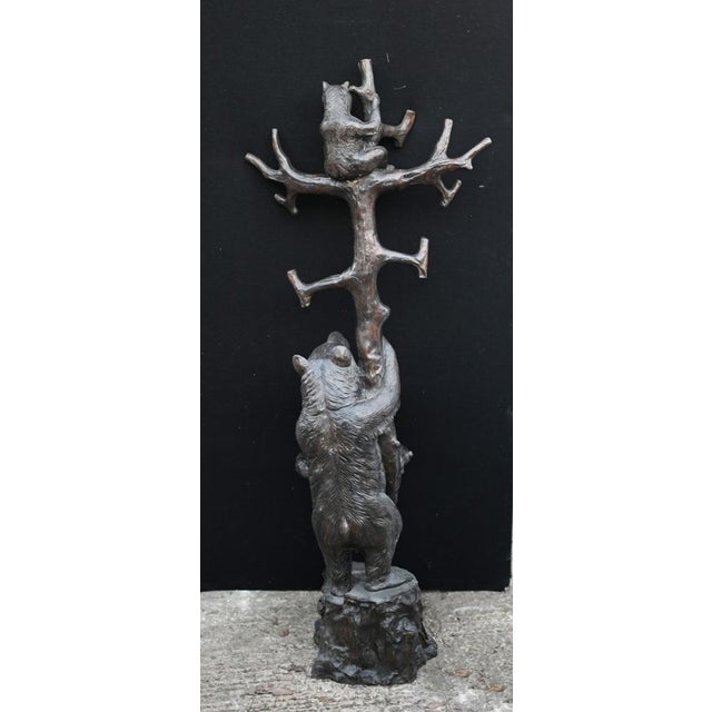 Black Forest Bear Cub Coatstand in Bronze, 1980s For Sale - Image 6 of 11