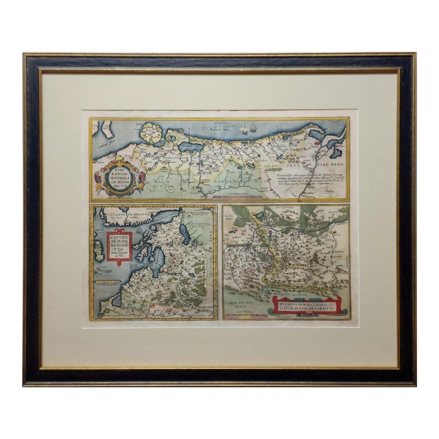 Original Map From 1580s by Ortelius of Parts Baltic, Germany, Poland, Romania For Sale