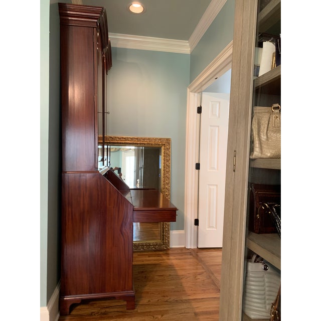 1990s Secretary Desk Armoire With Hand Carved Details For Sale - Image 10 of 10