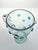 Mexican Aqua Blue Confetti Raised Pebble Mexican Hand Blown Glass Pitcher Jug For Sale In Dallas - Image 6 of 7