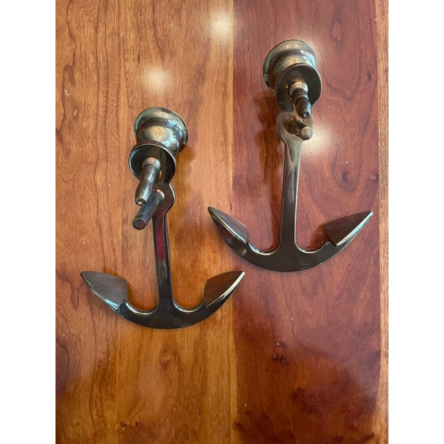 Mid 20th Century Vintage Nautically Themed Brass Candlesticks For Sale - Image 5 of 5