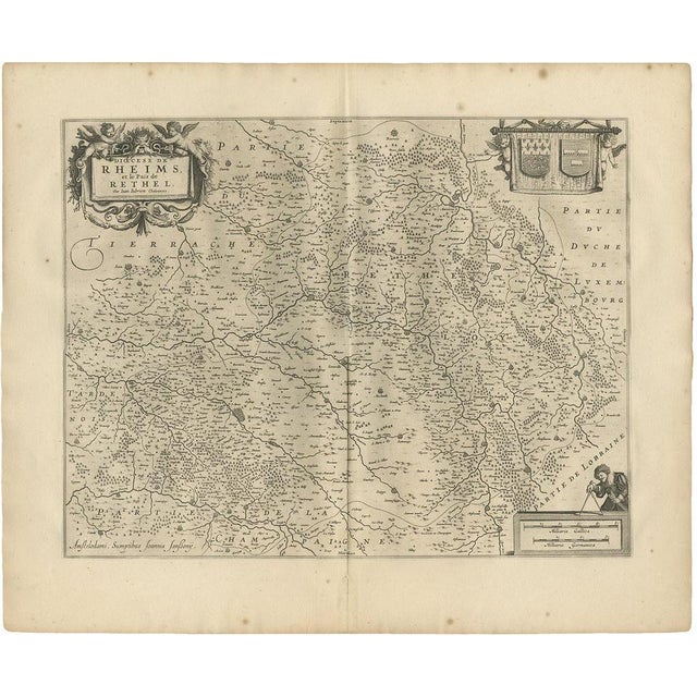 Antique Map of Rethelois attributed to Janssonius, 1657 For Sale - Image 6 of 6